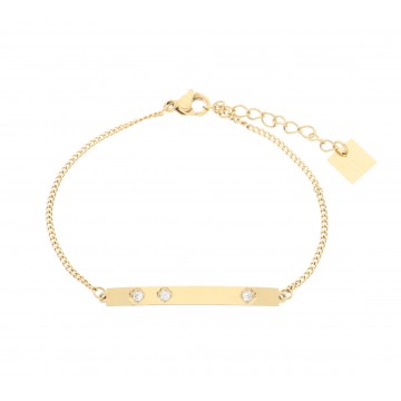 Bracelet acier doré, Zirconium