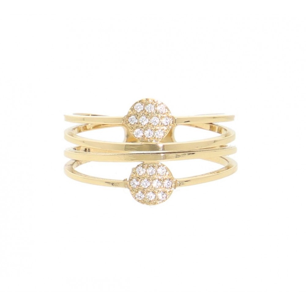 Bague acier doré, Zirconium Bague acier doré, Zirconium