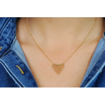 Collier acier doré