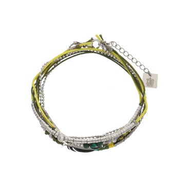 Bracelet multi-rangs acier uni