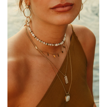 Collier acier doré