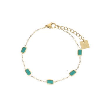 Bracelet acier doré, Turquoise