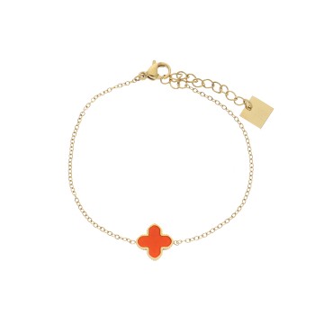 Bracelet acier doré, Orange