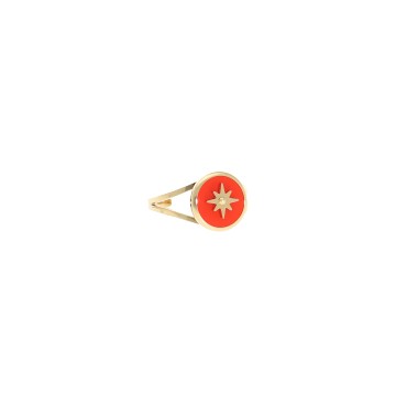 Bague acier doré, Corail