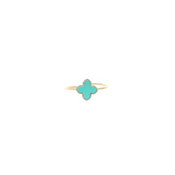 Bague acier doré, Turquoise