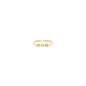 Bague acier doré, Péridot