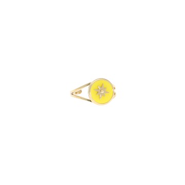 Bague Sun, acier doré, Jaune