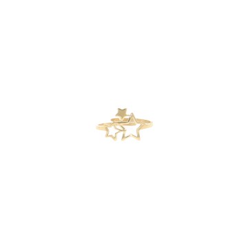 Bague acier doré