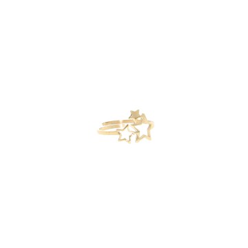 Bague acier doré