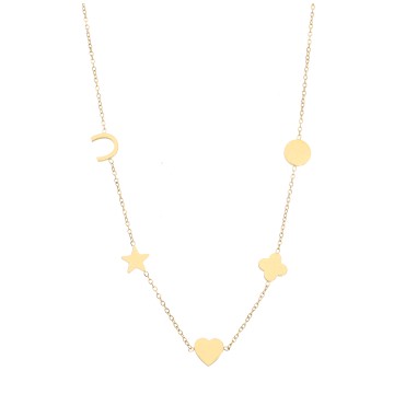 Collier acier doré