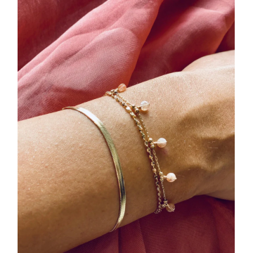 Bracelet acier doré, Améthyste