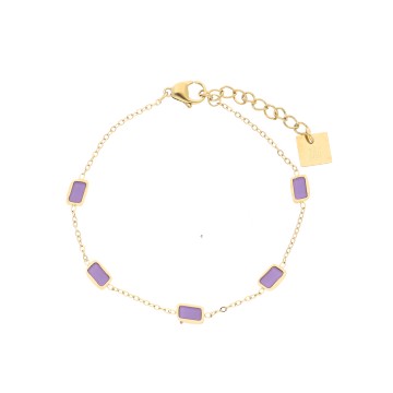 Bracelet acier doré, Violet