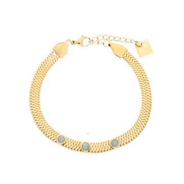 Bracelet acier doré, Amazonite