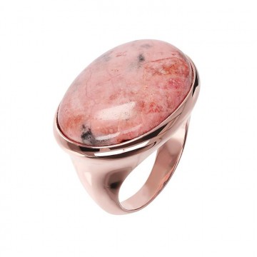 Bague Cabochon, Golden Rosé, Rhodonite