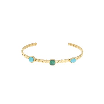 Bracelet acier doré, Turquoise