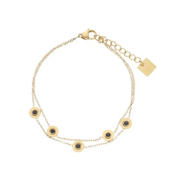 Bracelet acier doré, Noir