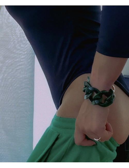Bracelet Léontine, Vert mat