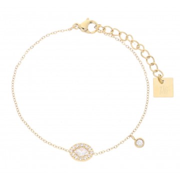 Bracelet acier doré, Zirconium
