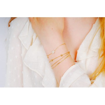 Bracelet acier doré, Zirconium
