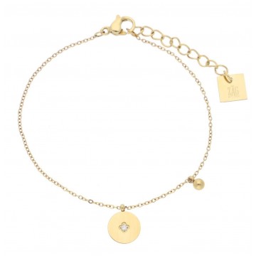 Bracelet acier doré, Zirconium