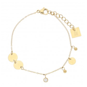 Bracelet acier doré, Zirconium