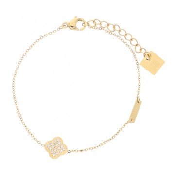 Bracelet acier doré, Zirconium