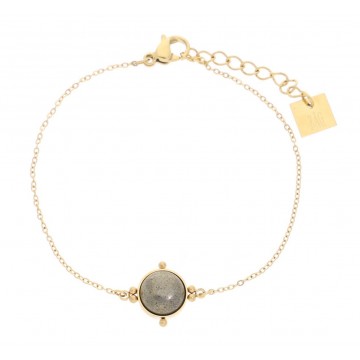 Bracelet acier doré, Pierre de soleil