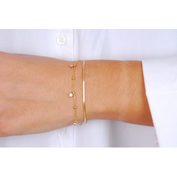 Bracelet acier doré, Zirconium