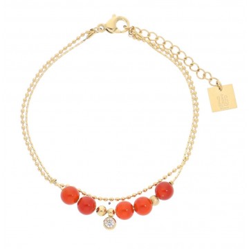 Bracelet acier doré, Pierres