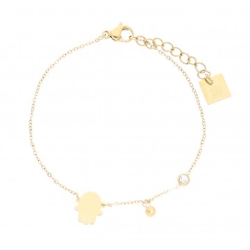 Bracelet acier doré, Zirconium