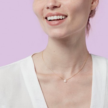 Collier Cristal, Doré