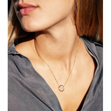 Collier acier doré, Malachite
