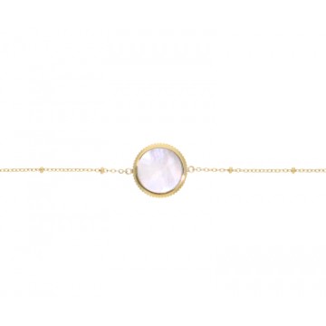 Bracelet acier doré, Nacre