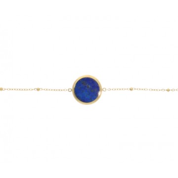 Bracelet acier doré, Lapis...