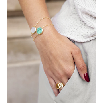 Bracelet acier doré,...