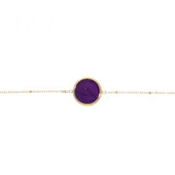 Bracelet acier doré, Améthyste