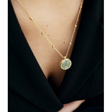 Collier acier doré, Améthyste