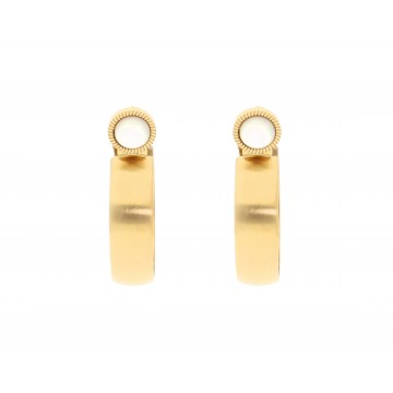 Boucles d'oreilles acier doré, Nacre