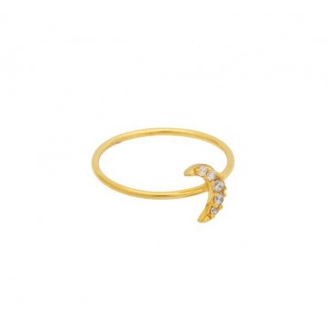 Bague Etoile lune, Zirconium blanc