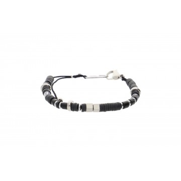 Bracelet cordon acier, Pierres