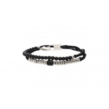 Bracelet double-tour cordon acier, Pierres