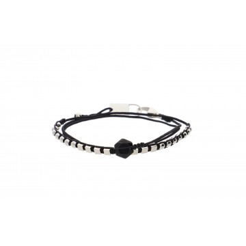 Bracelet double-tour cordon acier, Pierres