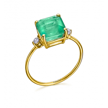 Bague, quartz et or 18 cts