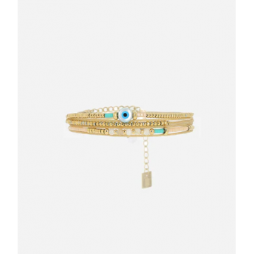 Bracelet Taza, acier doré,...