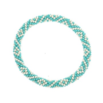 Jonc Népalais, Turquoise/Blanc