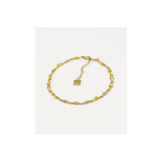 BRACELET CHAINE DE CHEVILLE CUBAINE OR JAUNE