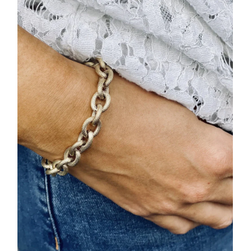 Bracelet Hermine, acier doré