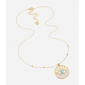 Collier Nil, acier doré,...