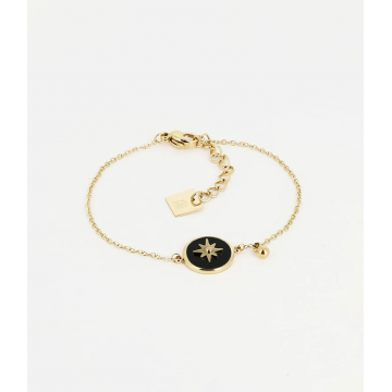 Bracelet Sun, acier doré,...