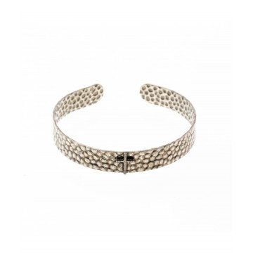 Bracelet Jonc Martelé Croix